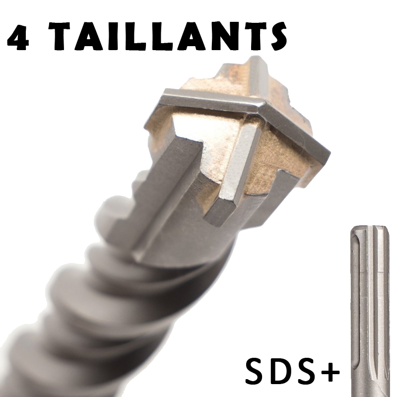 Foret béton SDS +4 taillants longueur 365mm